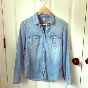 J. Crew pocket chambray shirt, size 2